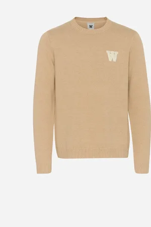 WoodWood Tay AA CS Patch Jumper - Light beige