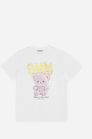 Ganni Basic Jersey TEDDY Relaxed T-shirt - Bright White