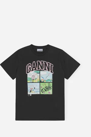Ganni Basic Jersey BD TEDDY Relaxed T-shirt - Phantom