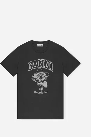 Ganni Basic Cotton Witch Relaxed T-shirt - Phantom