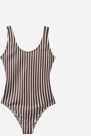 H2O Stripe Swim Suit - Bark
