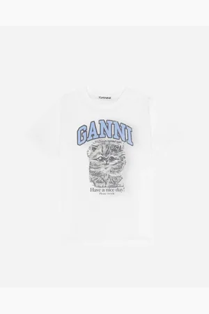Ganni Basic Jersey Kitty Margot Relaxed T-shirt - Bright White