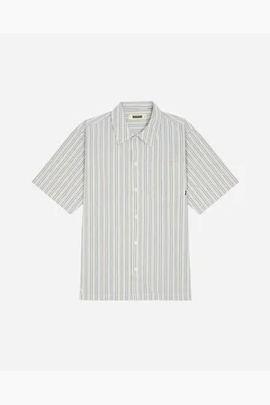 Woodbird Banks Stripe Linen Shirt - Light Blue