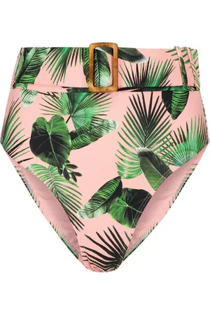 ALEXANDRA MIRO Ursula palm-print bikini bottoms