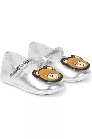 Moschino Bebé - bailarinas de piel metalizada