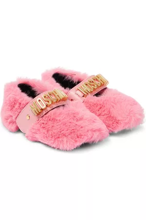 Moschino Kids Baby faux fur flats