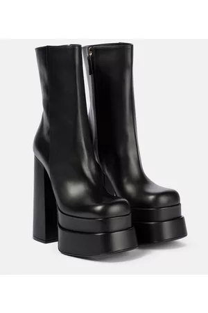 Versace Intrico leather platform ankle boots