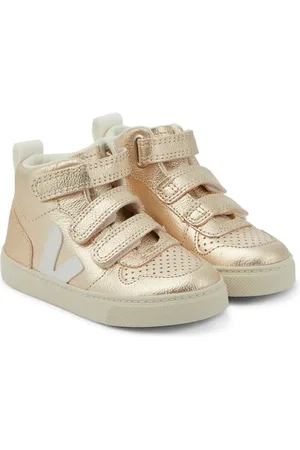 Veja V-10 Mid metallic leather sneakers