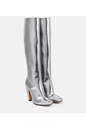 Bottega Veneta Mirrored leather knee-high boots