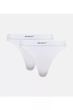 OFF-WHITE Set of 2 logo cotton thongs
