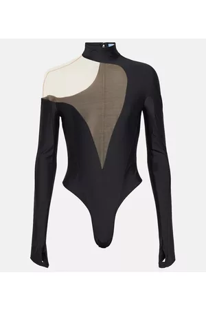 MUGLER Asymmetric paneled bodysuit