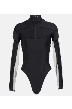MUGLER Mesh-paneled bodysuit