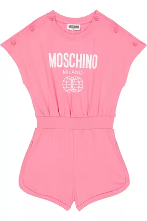 Moschino Printed cotton jersey playsuit