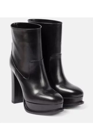 Alexander McQueen Platform patent leather ankle boots