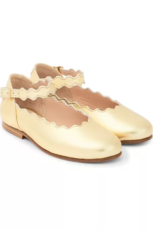 Chloé Scalloped leather ballet flats