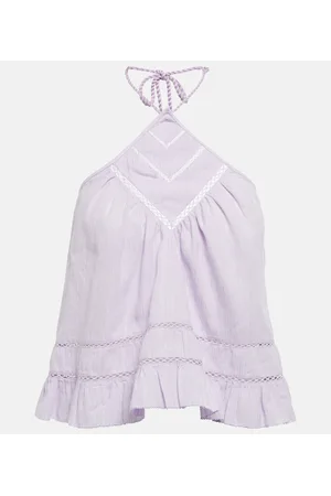 Isabel Marant Lisio halterneck cotton-blend top