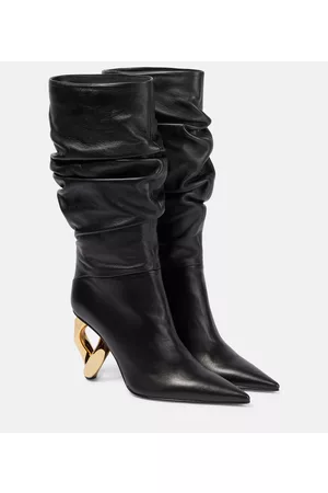 J.W.Anderson Chain Heel leather knee-high boots