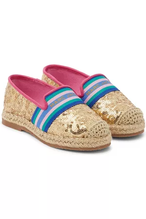 Marc Jacobs Kids Sequined logo loafers