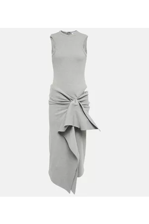 The Attico Mirna asymmetrical cutout midi dress