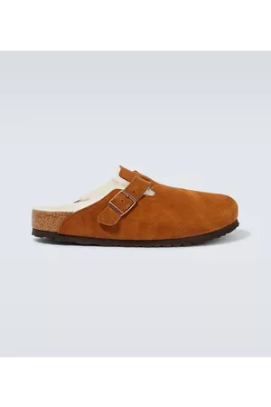 Birkenstock Boston suede and shearling clogs