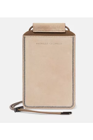 Brunello Cucinelli Kvinder Mobil Covers - Suede phone crossbody pouch