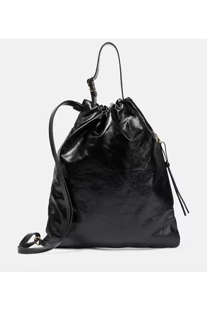Jil Sander Medium drawstring leather tote bag