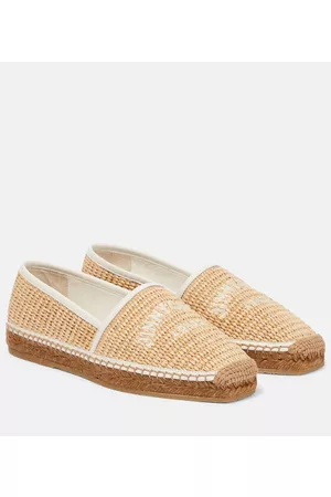 Jimmy Choo Kvinder Espadrillos - Brie Flat logo raffia espadrilles