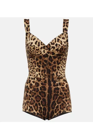 Dolce & Gabbana Kvinder Bodies - Leopard-print corset bodysuit
