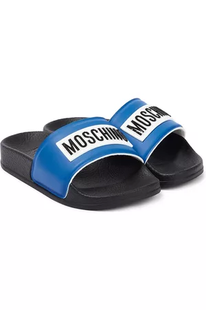 Moschino Drenge Klipklapper - Logo rubber slides