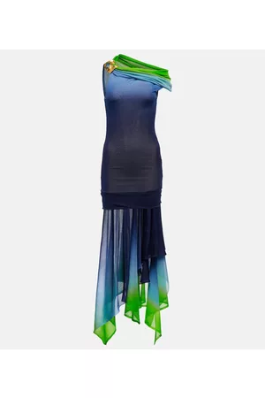 Salvatore Ferragamo Kvinder Lang kjoler - Asymmetrical silk maxi dress