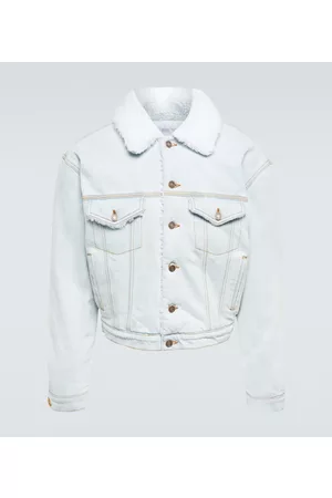 ERL Mænd Cowboyjakker - Faux shearling-trimmed denim jacket