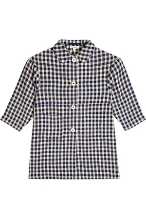 Caramel Piger Vinterfrakker - Cambridge gingham silk coat
