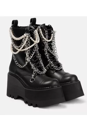 JUNYA WATANABE Kvinder Pumps støvler - Embellished platform leather boots