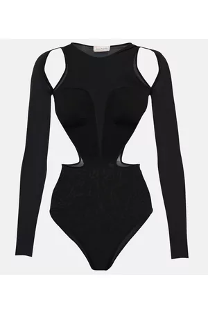 Alexander McQueen Kvinder Bodies - Cutout silk-blend bodysuit