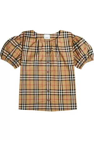 Burberry Piger Bluser - Checked cotton-blend blouse