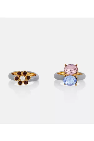 Oscar de la Renta Kvinder Ringe - Set of two crystal-embellished rings