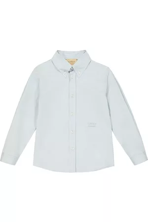 Gucci Drenge Toppe - Embroidered cotton-blend shirt