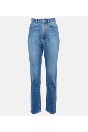 Alaïa Kvinder High waist - High-rise tapered jeans