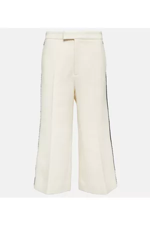 Gucci Kvinder Kassebukser - Trimmed wide-leg wool-blend pants