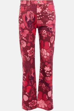Etro Printed high-rise straight jeans