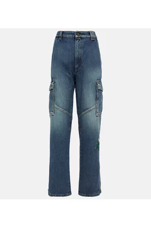Alessandra Rich Kvinder Bootcut - Sequin-embellished flared jeans