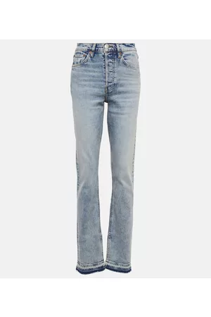 RE/DONE Kvinder Bootcut - 70s high-rise split-hem bootcut jeans