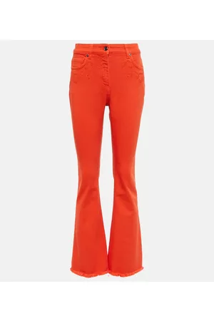 Etro Kvinder Bootcut - Embroidered mid-rise flared jeans