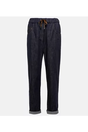 Brunello Cucinelli Kvinder High waist - Embellished tapered jeans