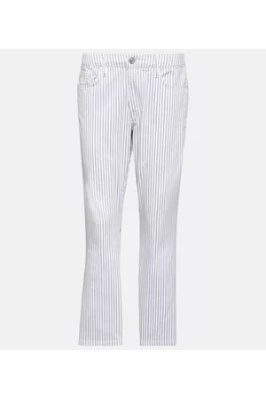 Frame Kvinder Bootcut - Le Crop Mini striped mid-rise bootcut jeans