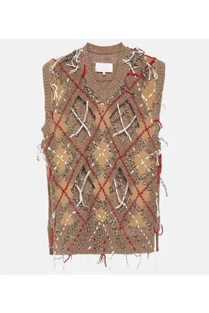 Maison Margiela Kvinder Strik - Jacquard wool-blend sweater vest