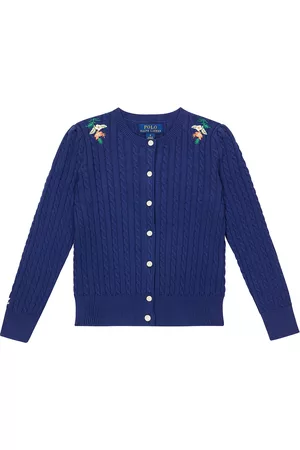 Ralph Lauren Piger Cardigans - Embroidered cable-knit cardigan
