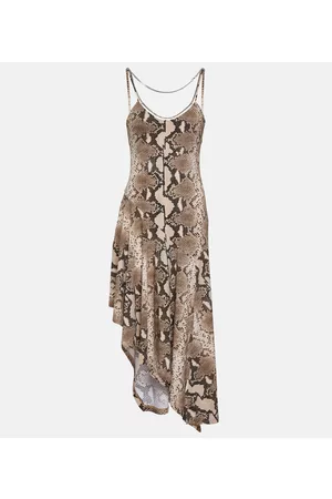 Stella McCartney Kvinder Asymmetriske kjoler - Snake-effect asymmetrical midi dress