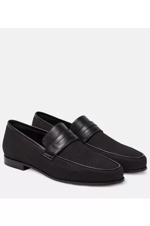 Totême Kvinder Flade sko - Leather-trimmed canvas penny loafers