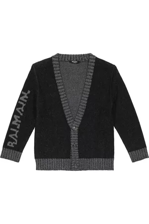 Balmain Drenge Cardigans - Logo intarsia cardigan